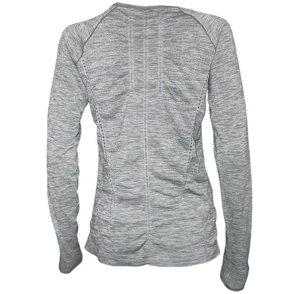 Athleta Foothill Seamless Long Sleeve Heathered Gray Women’s Athletic Top Size M - Picture 4 of 11